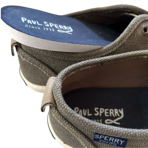 Sperry Sayel Clew Waxy Canvas Taupe Sz 7 1/2 - Picture 7 of 15